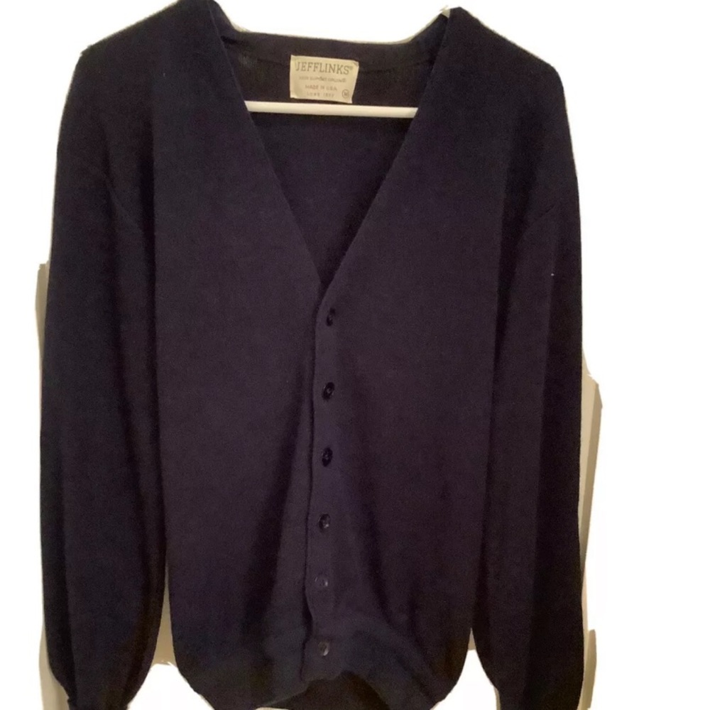 JEFFLINKS By LORD JEFF Vintage V-neck sweater Cardigan Grandpa Academia 70s